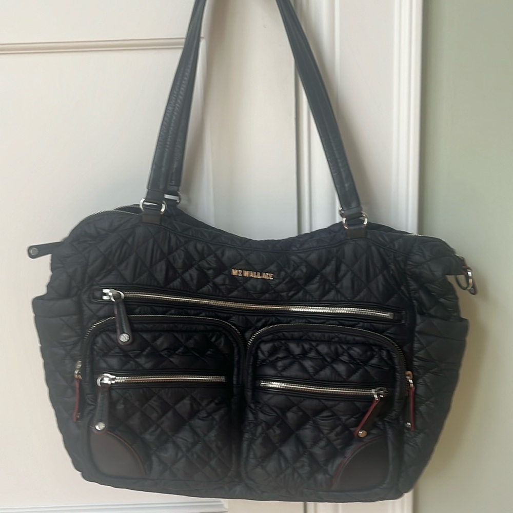 Black quilted MZ Wallace large purse